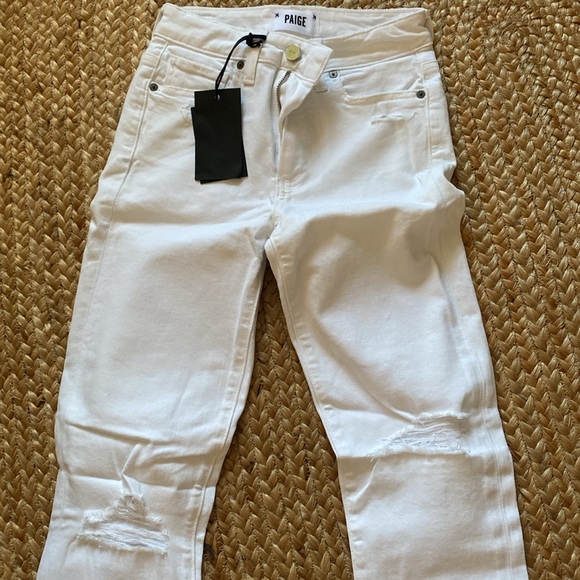 PAIGE “Hoxton” Slim Bianca White Denim Jeans - NWT! - Picture 2 of 10